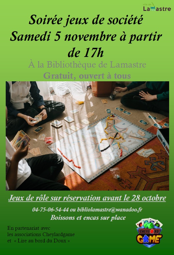 Affiche Soirée Jeux Lamastre 5nov22
